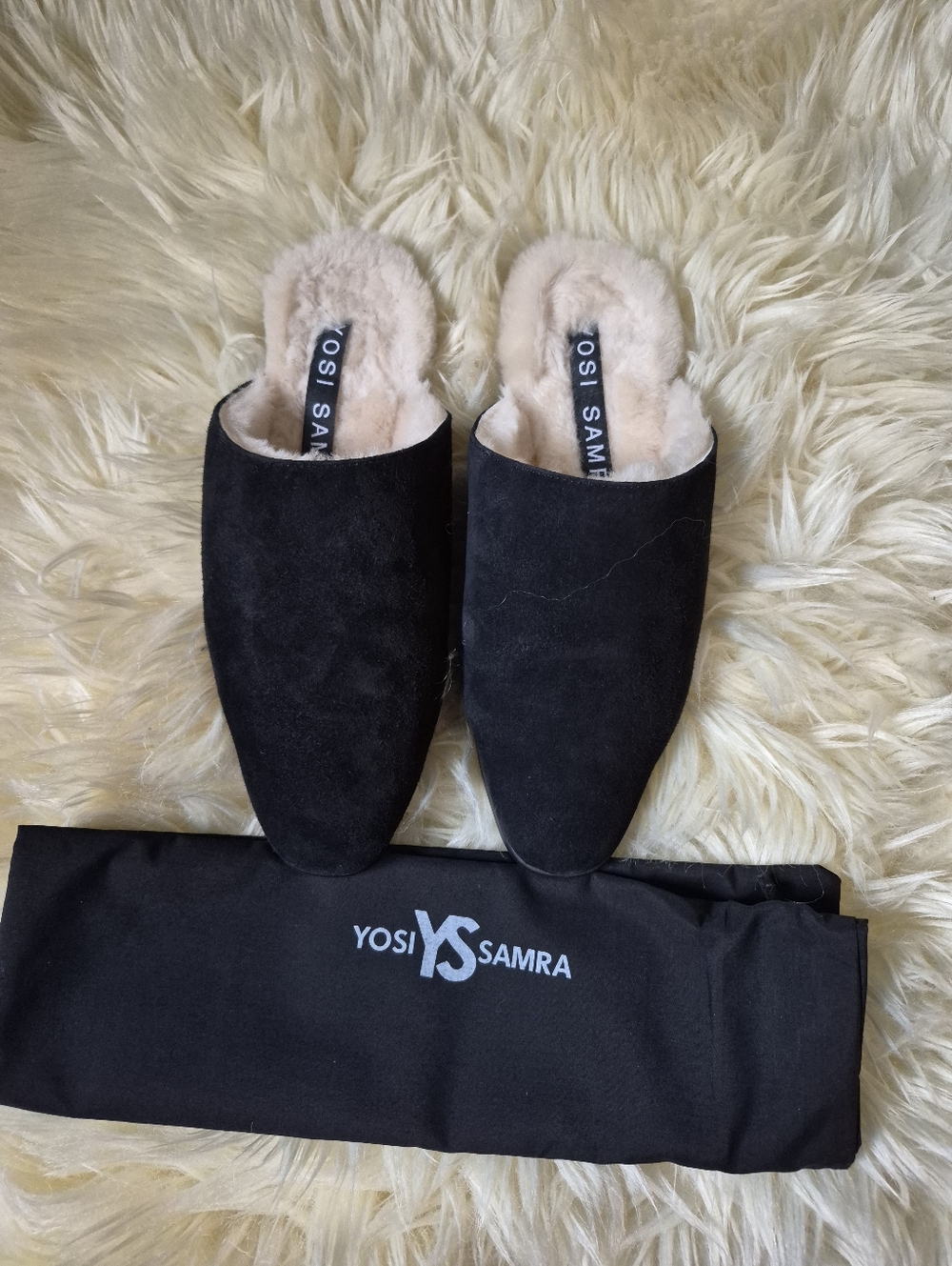 YOSI SAMRA SUEDE MULES